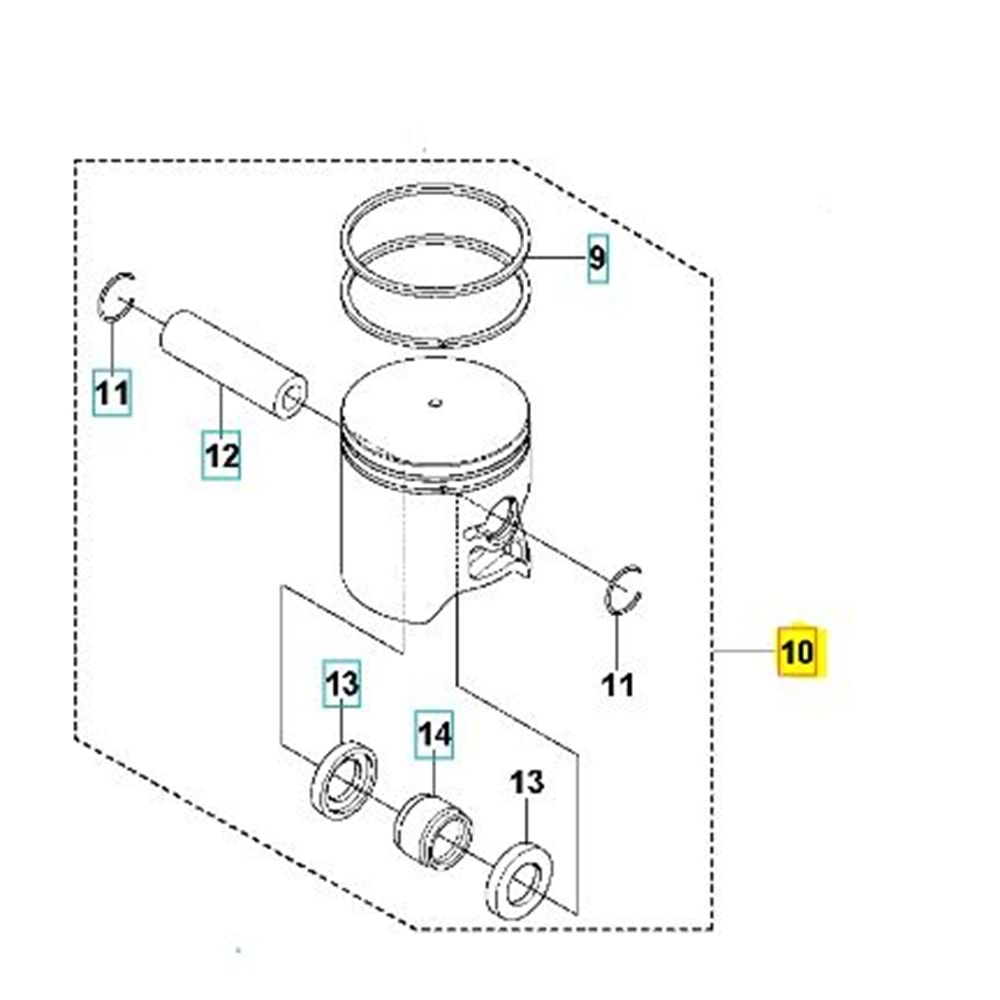 MOTORLU TIRPAN PİSTON SEGMAN HUSQVARNA 543RB/543RS 40,5 MM ÇİFT SEGMANLI ORJİNAL