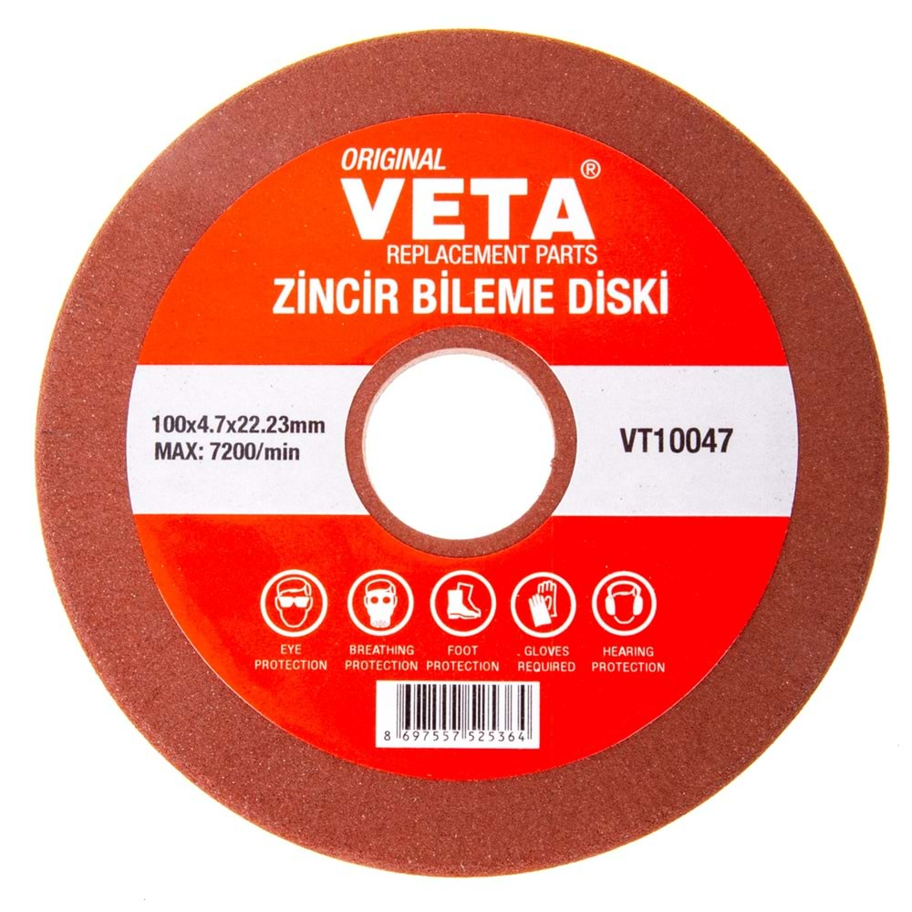 MOTORLU TESTERE ZİNCİR BİLEME DİSKİ 100X4.7X22 MM VETA