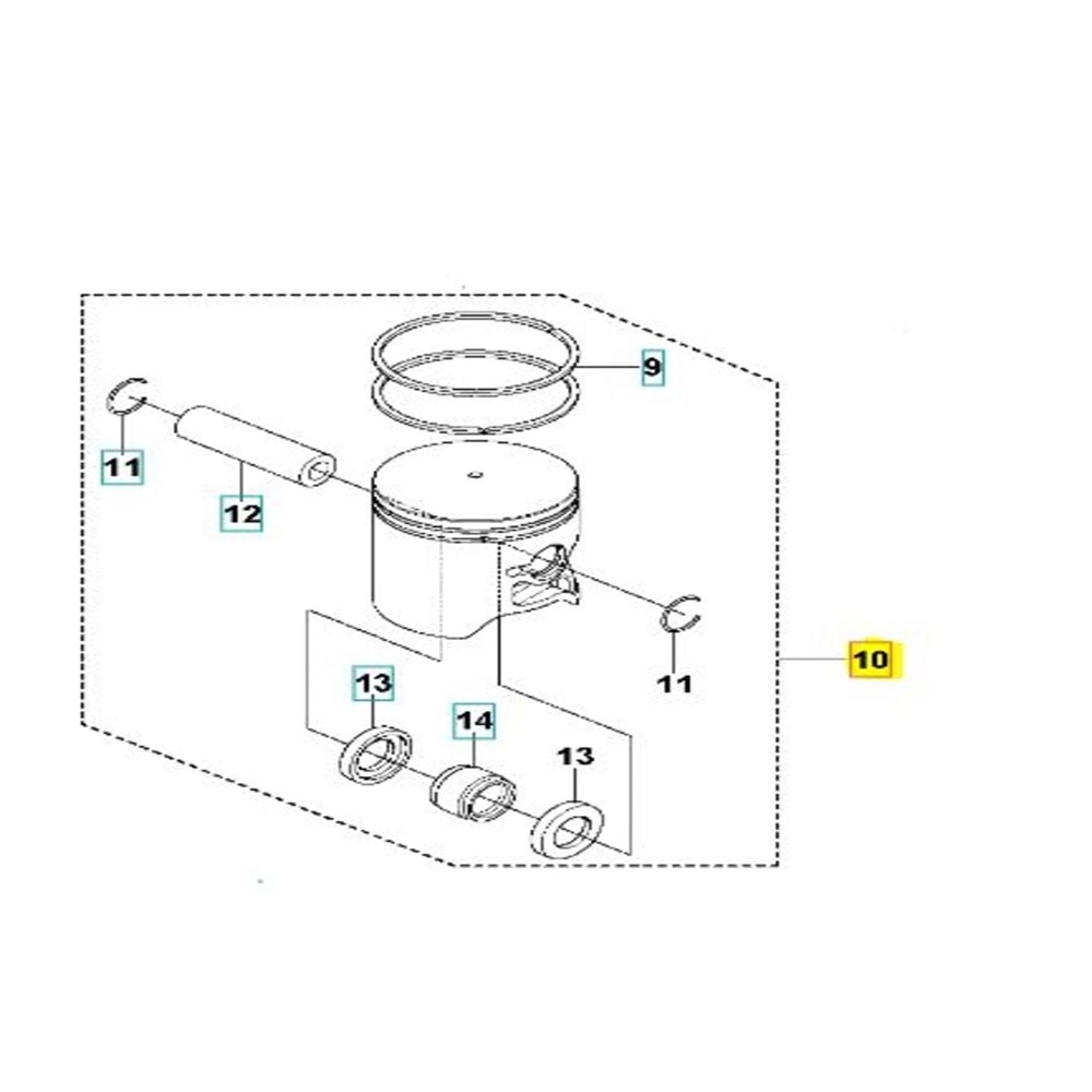 MOTORLU TIRPAN PİSTON SEGMAN HUSQVARNA 543RB/543RS 40,5 MM ÇİFT SEGMANLI ORJİNAL