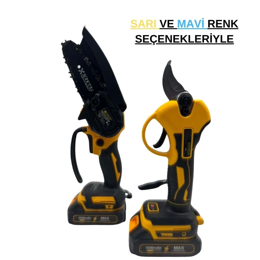 AKÜLÜ BUDAMA SETİ HAKTAŞ HKT425 BUDAMA MAKASI VE TESTERESİ 6