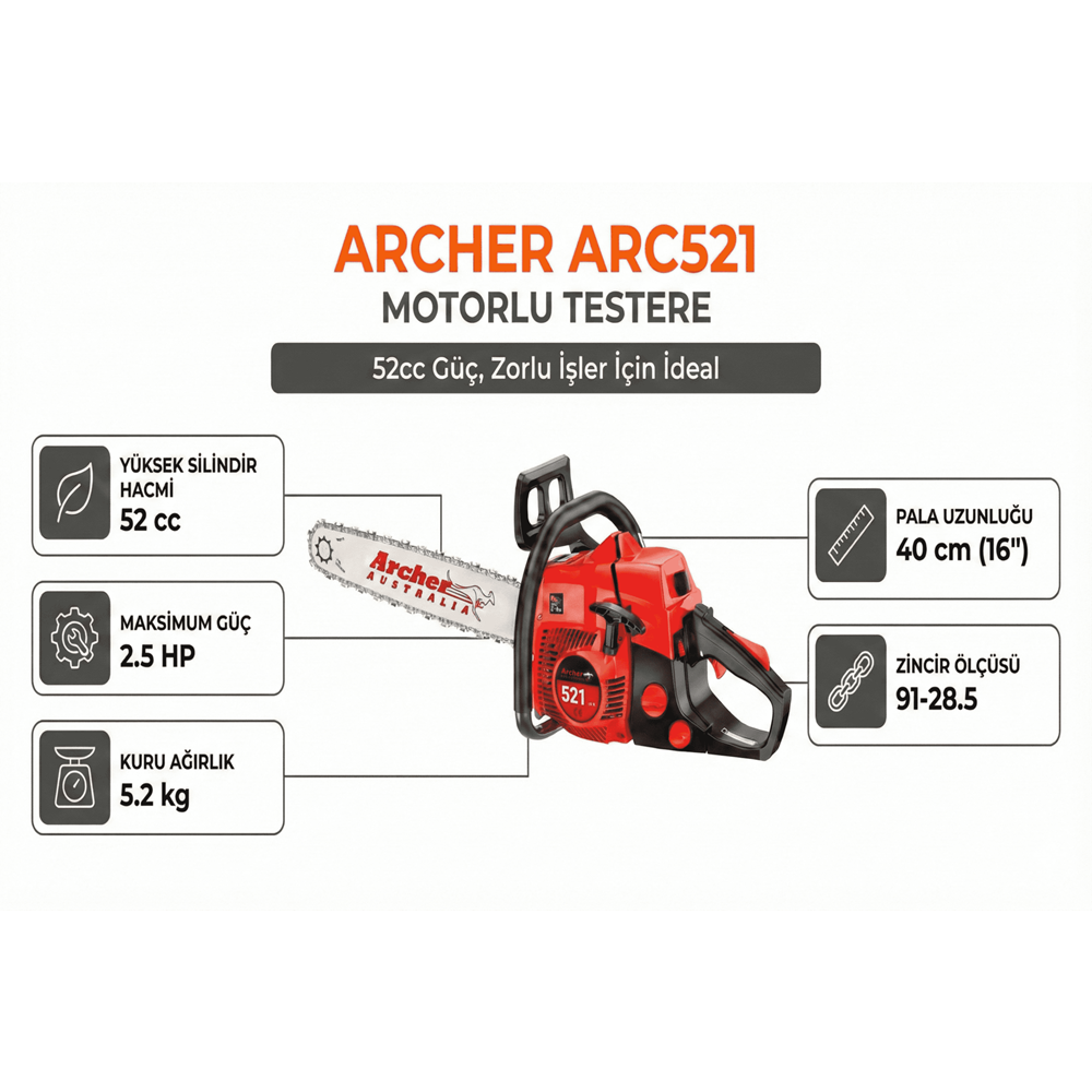 MOTORLU TESTERE ARCHER ARC521