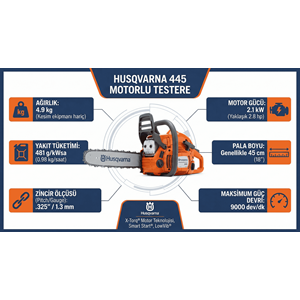 MOTORLU TESTERE HUSQVARNA 445
