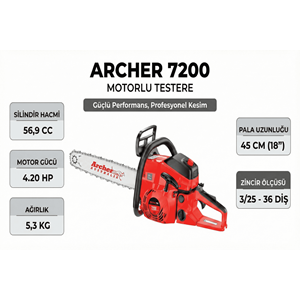 MOTORLU TESTERE ARCHER 7200 3/25 36 DİŞ