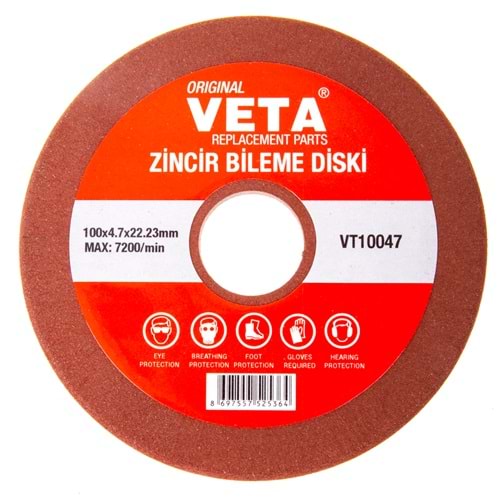 MOTORLU TESTERE ZİNCİR BİLEME DİSKİ 100X4.7X22 MM VETA KALIN