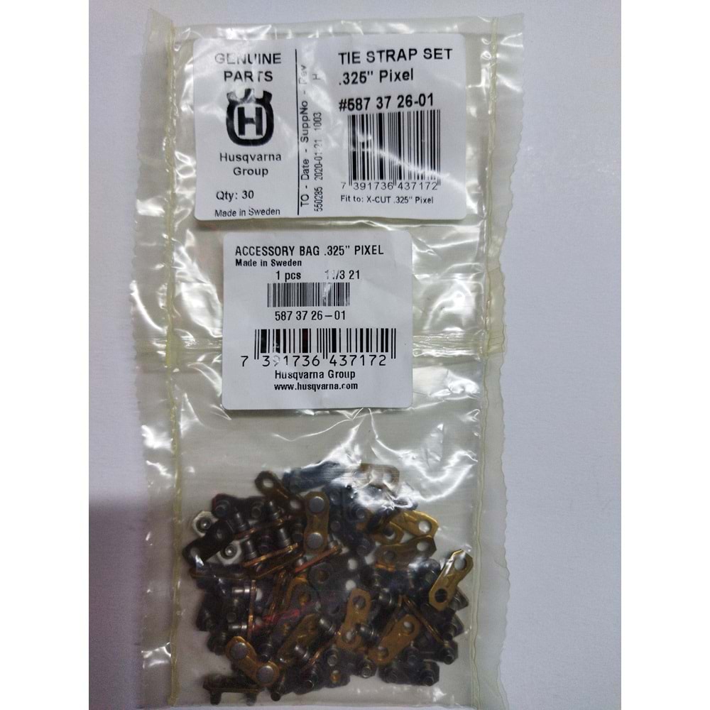 MOTORLU TESTERE ZİNCİR PERÇİNİ (ZİNCİR EKİ) HUSQVARNA 3/25 1,3 MM (PAKET 26 ADET) ORJİNAL